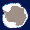 Olvadó jég az Antarktisz körül